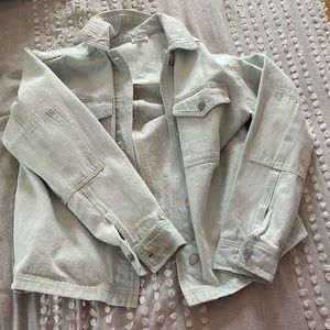 Light wash oversized denim jacket